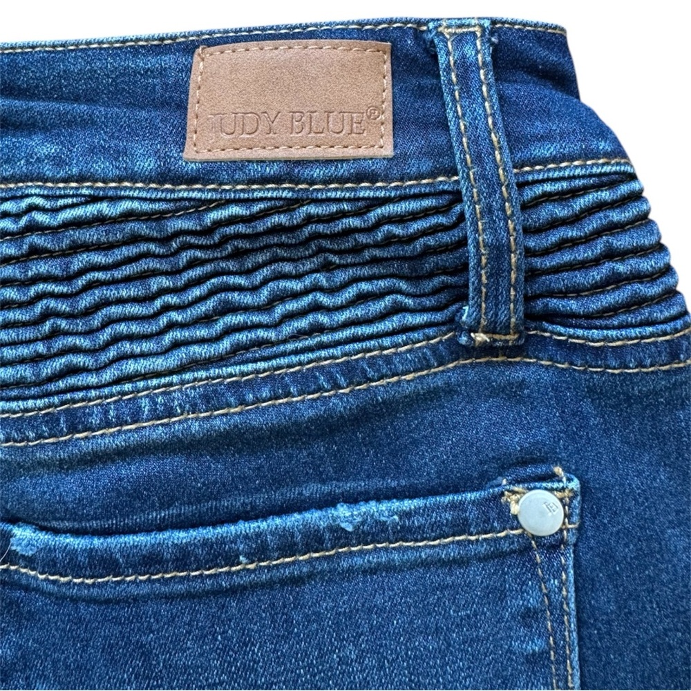 Judy Blue Women 9/29 Jeans Skinny Fit Style JB8469 Distressed Moto Denim Grunge - Picture 13 of 16